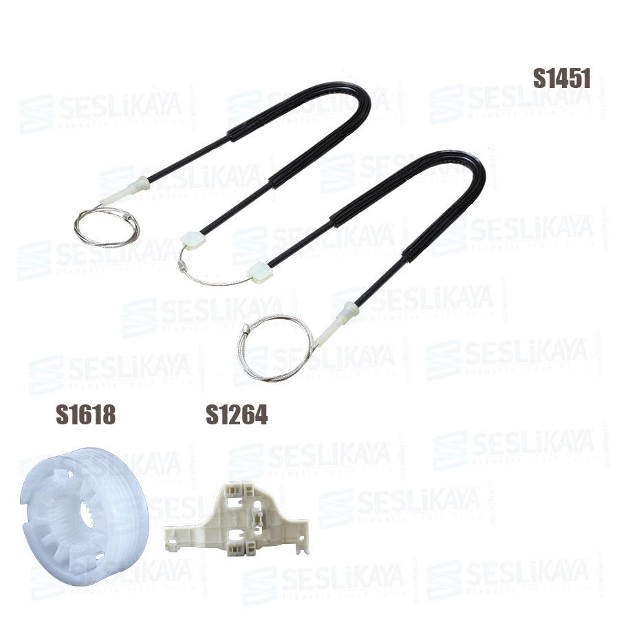 KIT DE CABLE REGULADOR DE ELEVALUNAS TRASERO DERECHO