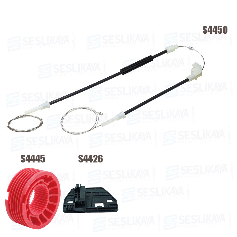KIT CABLE REGULADOR ELEVALUNAS IZQUIERDO